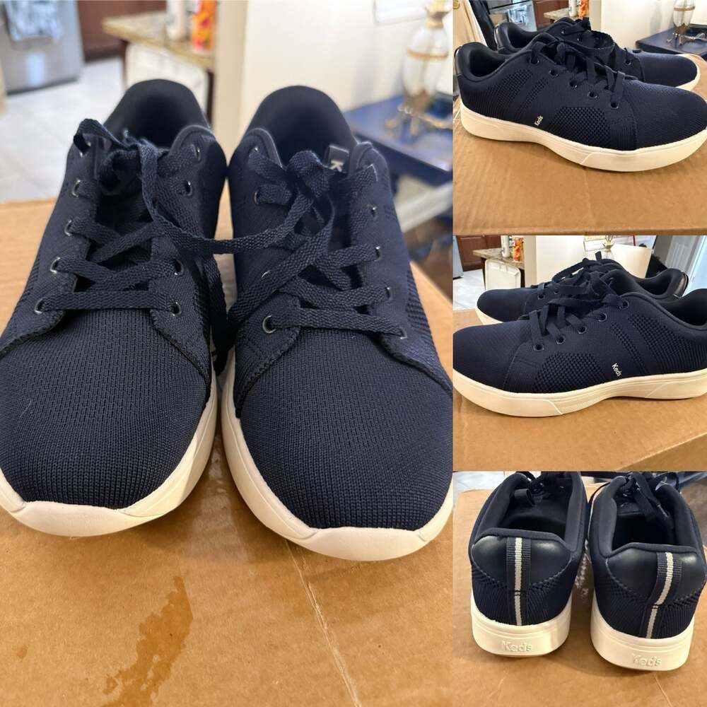 Keds Bliss Walk Women's Navy Knit Lace-Up Sneakers Size 8.5M